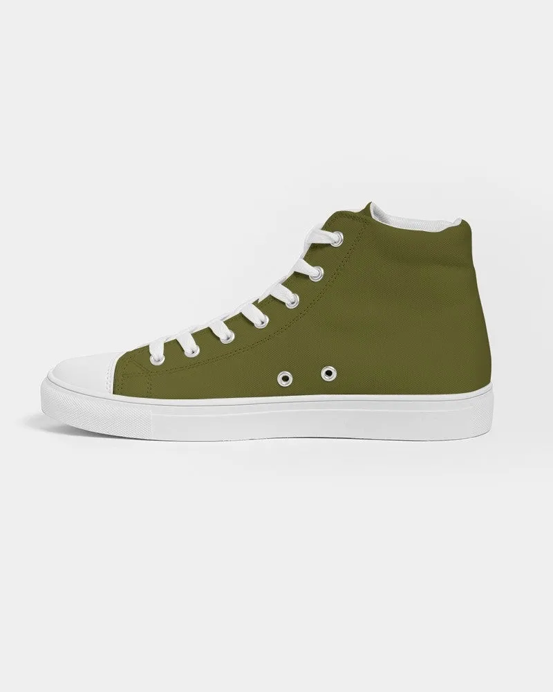 Dark Midtone Yellow High-Top Canvas Sneakers | Women's | C0M0Y80K80